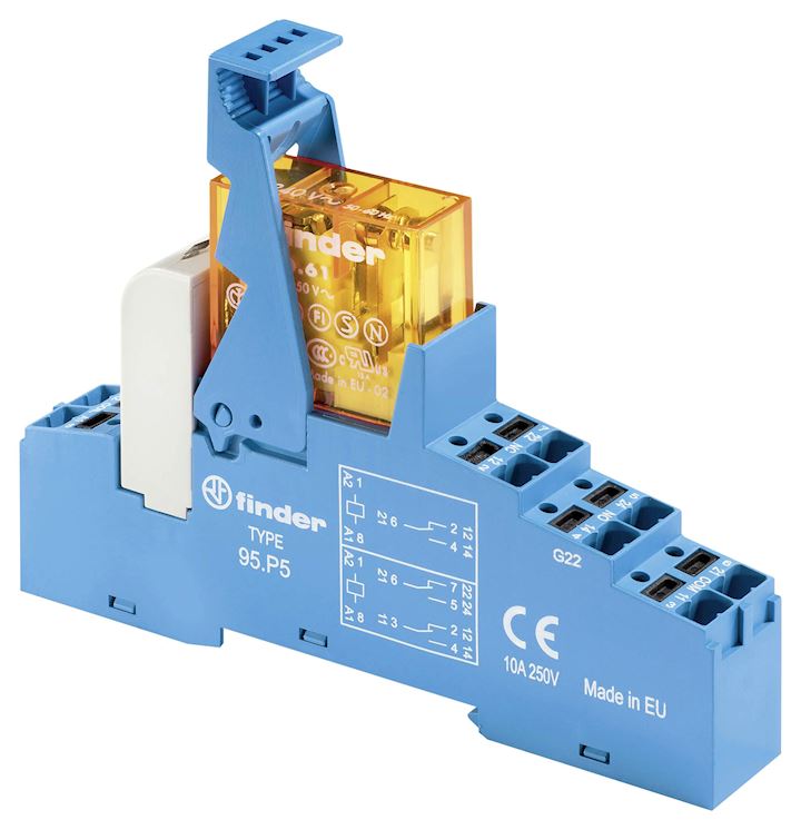 Power Relay, DPDT, 12 VDC, 8 A, 48 Series, DIN Rail, DC Sensitive (48P570120050SPA)