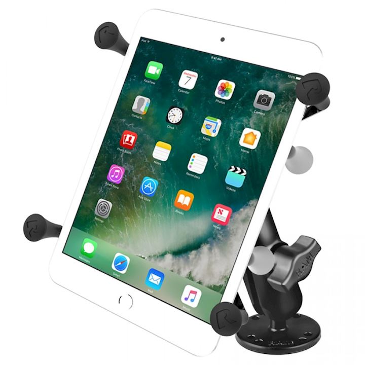 Mount with Standard 1" Ball Arm, Round Base with 7" Tablet X-Grip II