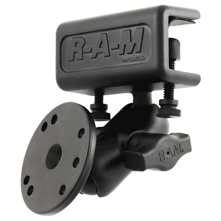 RAM® Glare Shield Clamp Double Ball Mount with Round Plate