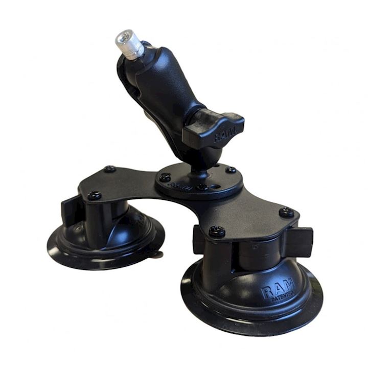 RAM® Twist-Lock™ Dual Suction Mount with 1/4"-20 Female Threaded Adapter