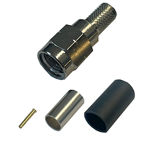 SMA Male Left Hand Thread, Reverse Polarity Crimp Plug (RG58) (SC1-SMARVT-PC10)